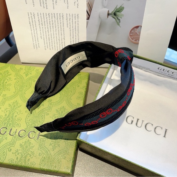 Gucci Accessories - Gucci Black Headband with Red Accents